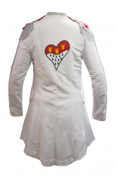 Mantel Jacket  Lappen Damen Karnevalskostüm Fasching Weiß Alaaf